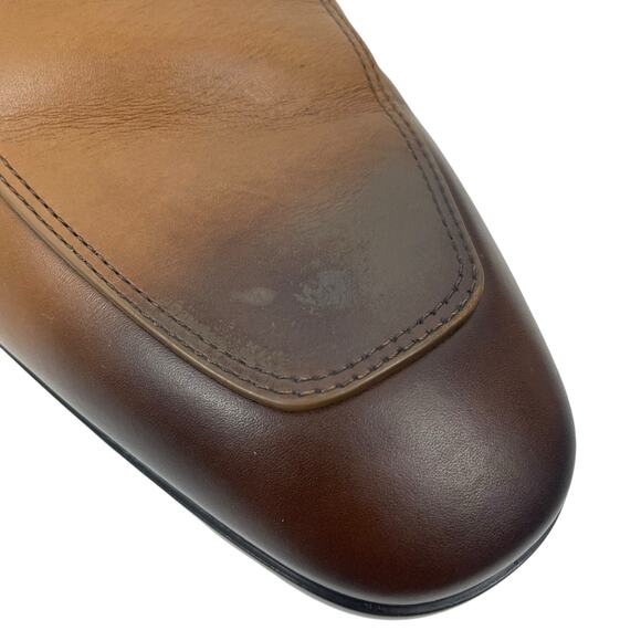 Salvatore Ferragamo Benson Burnished Side Buckle Leather Loafer Size 11E - Picture 8 of 13